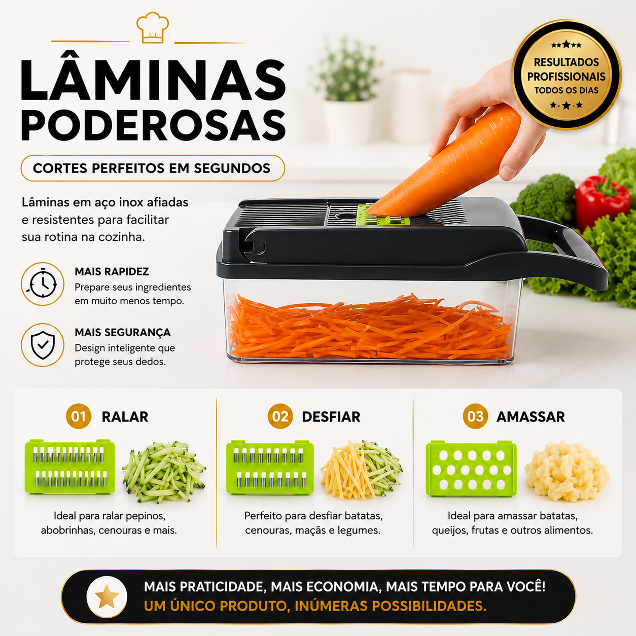 CortaTudo™ Fatiador de Legumes