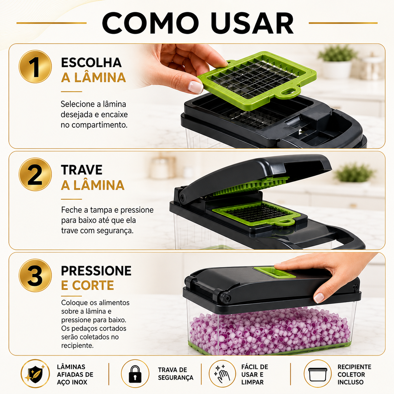 CortaTudo™ Fatiador de Legumes