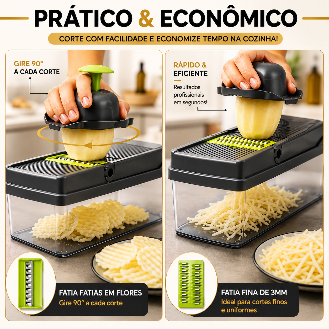 CortaTudo™ Fatiador de Legumes