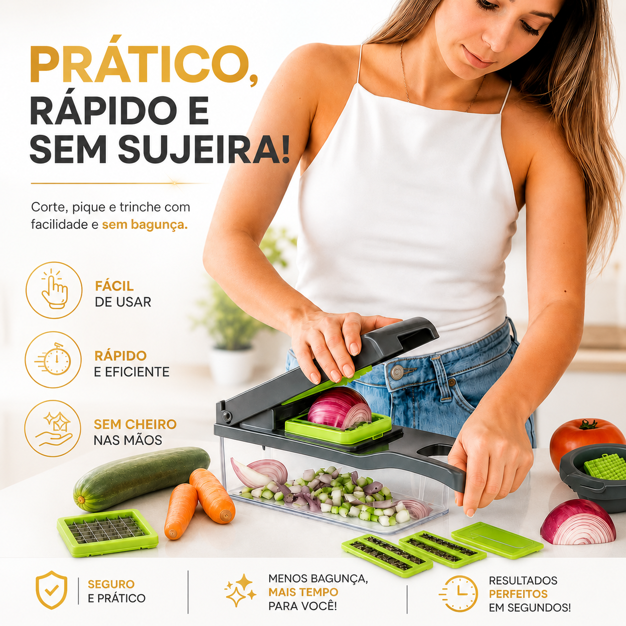 CortaTudo™ Fatiador de Legumes