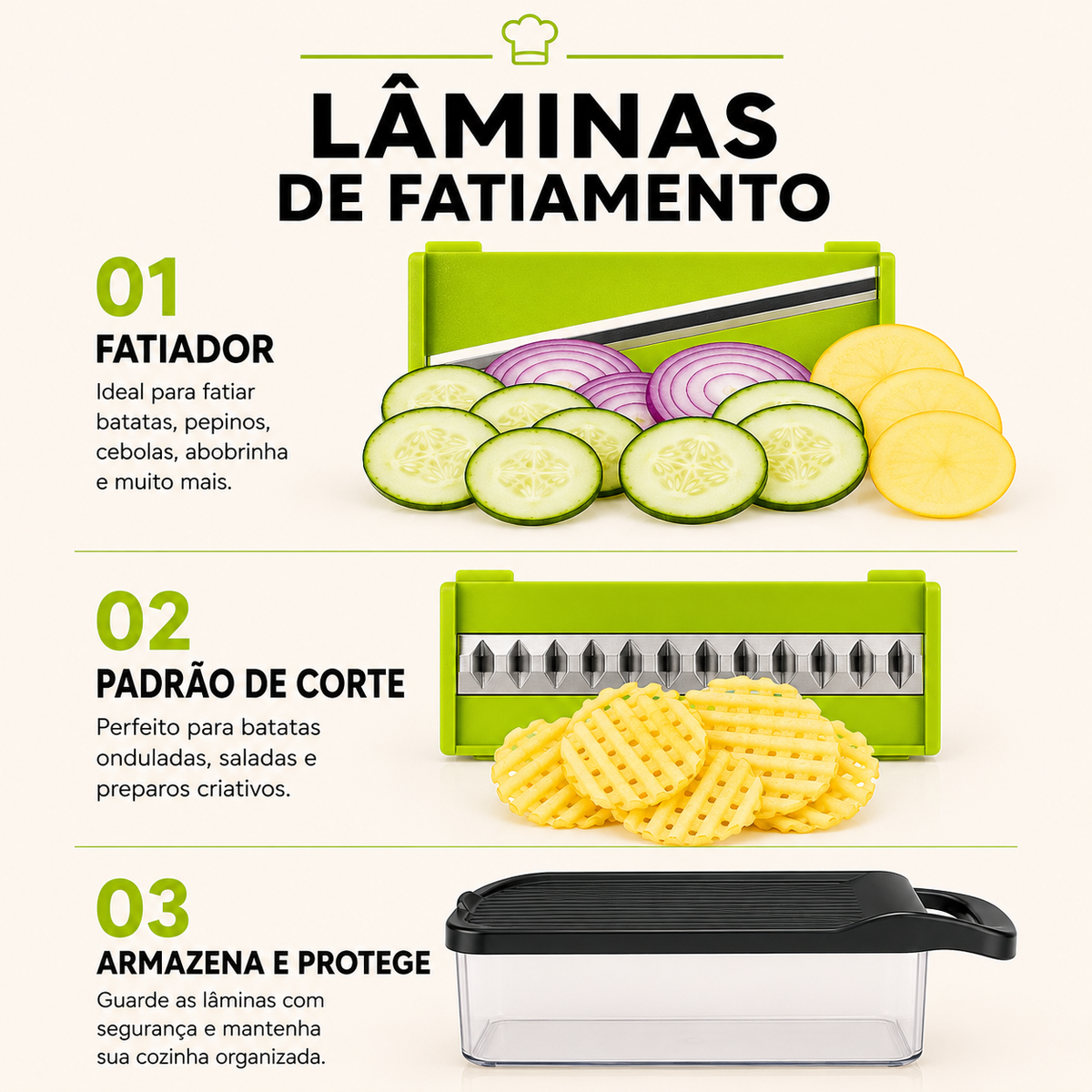 CortaTudo™ Fatiador de Legumes