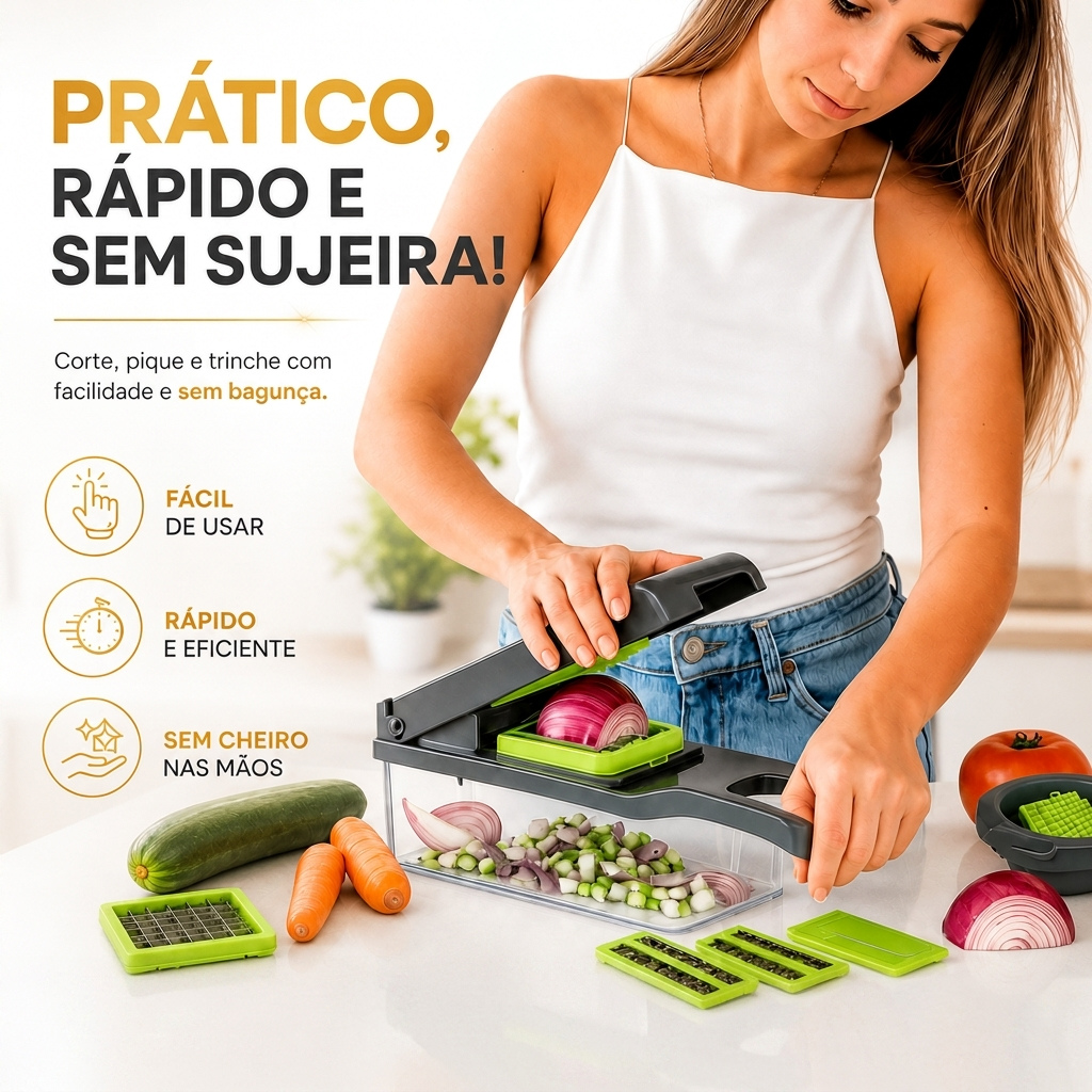 CortaTudo™ Fatiador de Legumes